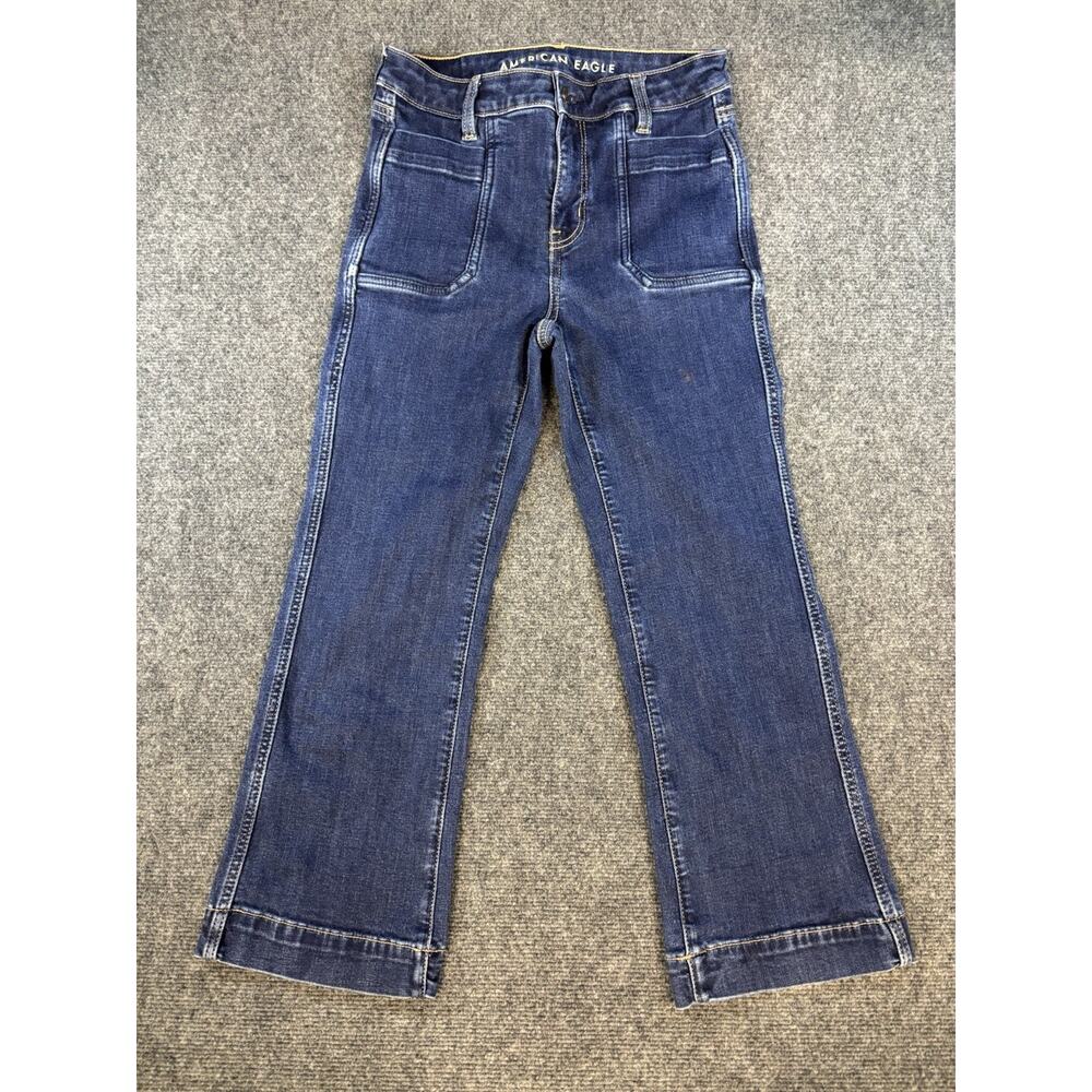 American Eagle High Rise Kick Boot Crop Jeans Womens 2